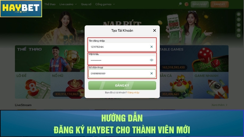 Hướng dẫn đăng ký Haybet cho thành viên mới Hướng dẫn đăng ký Haybet cho thành viên mới