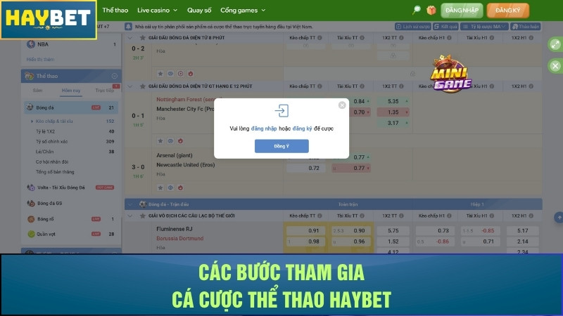 Các bước tham gia cá cược thể thao Haybet Các bước tham gia cá cược thể thao Haybet