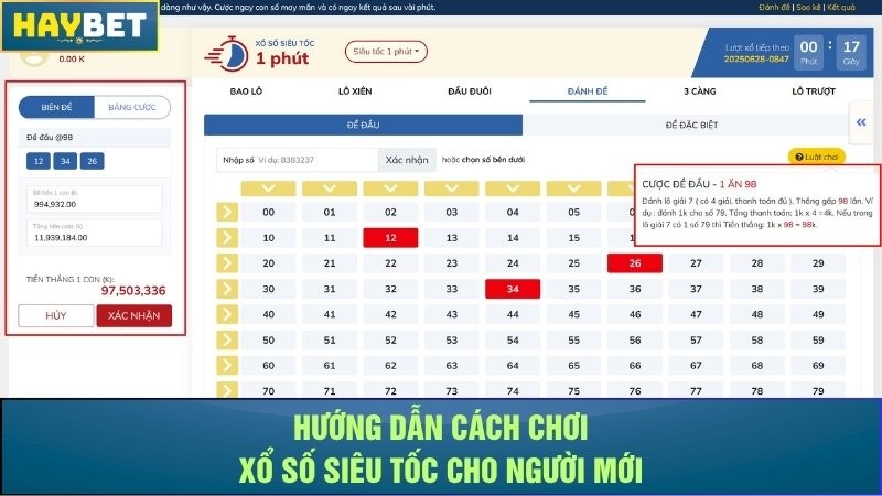 Hướng dẫn cách chơi Xổ số siêu tốc cho người mới Hướng dẫn cách chơi Xổ số siêu tốc cho người mới