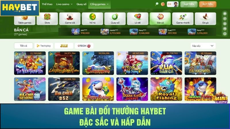 Game bài đổi thưởng Haybet đặc sắc và hấp dẫn Game bài đổi thưởng Haybet đặc sắc và hấp dẫn