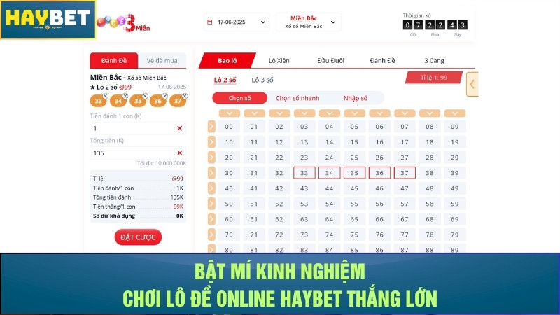 Bật mí kinh nghiệm chơi Lô đề online Haybet thắng lớn Bật mí kinh nghiệm chơi Lô đề online Haybet thắng lớn