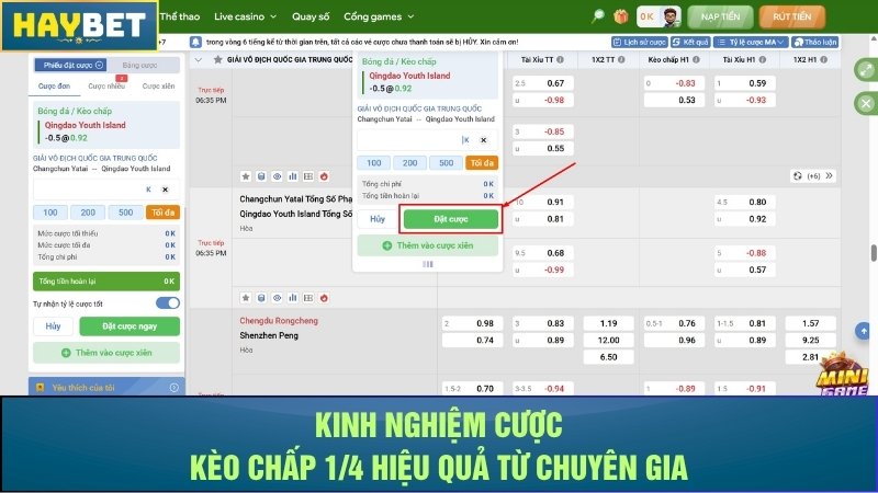 Kinh nghiệm cược kèo chấp 1/4 hiệu quả từ chuyên gia Kinh nghiệm cược kèo chấp 1/4 hiệu quả từ chuyên gia