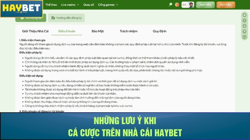 Những lưu ý khi cá cược trên nhà cái Haybet Những lưu ý khi cá cược trên nhà cái Haybet