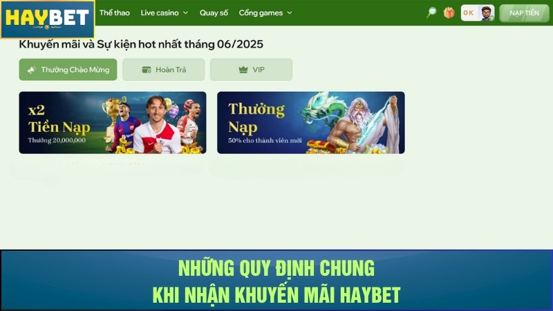 Những quy định chung khi nhận khuyến mãi Haybet Những quy định chung khi nhận khuyến mãi Haybet